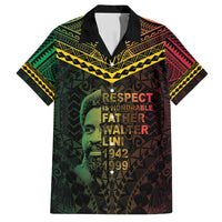Happy Vanuatu Father Lini Day Family Matching Off Shoulder Maxi Dress and Hawaiian Shirt LT05 Dad's Shirt - Short Sleeve Black - Polynesian Pride