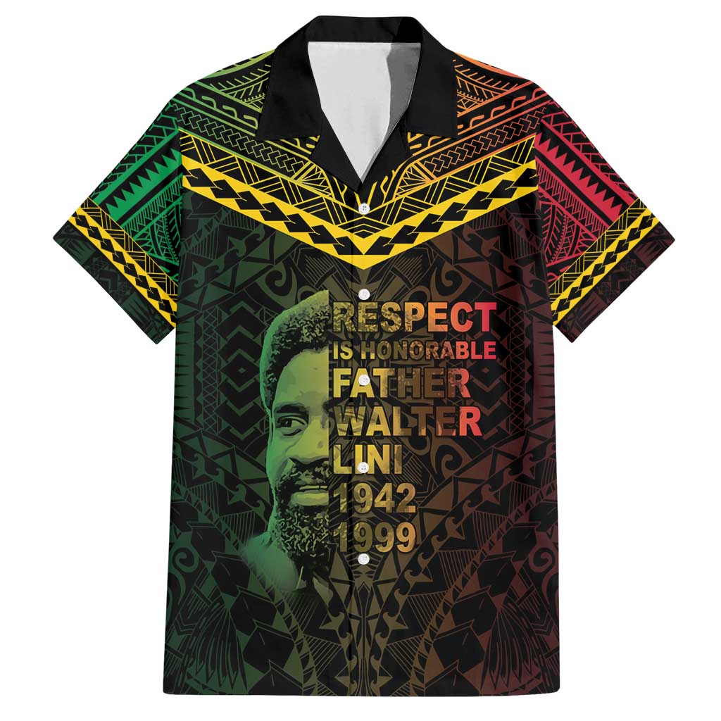 Happy Vanuatu Father Lini Day Family Matching Off Shoulder Short Dress and Hawaiian Shirt LT05 Dad's Shirt - Short Sleeve Black - Polynesian Pride