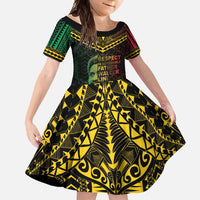 Happy Vanuatu Father Lini Day Family Matching Summer Maxi Dress and Hawaiian Shirt LT05 Daughter's Dress Black - Polynesian Pride