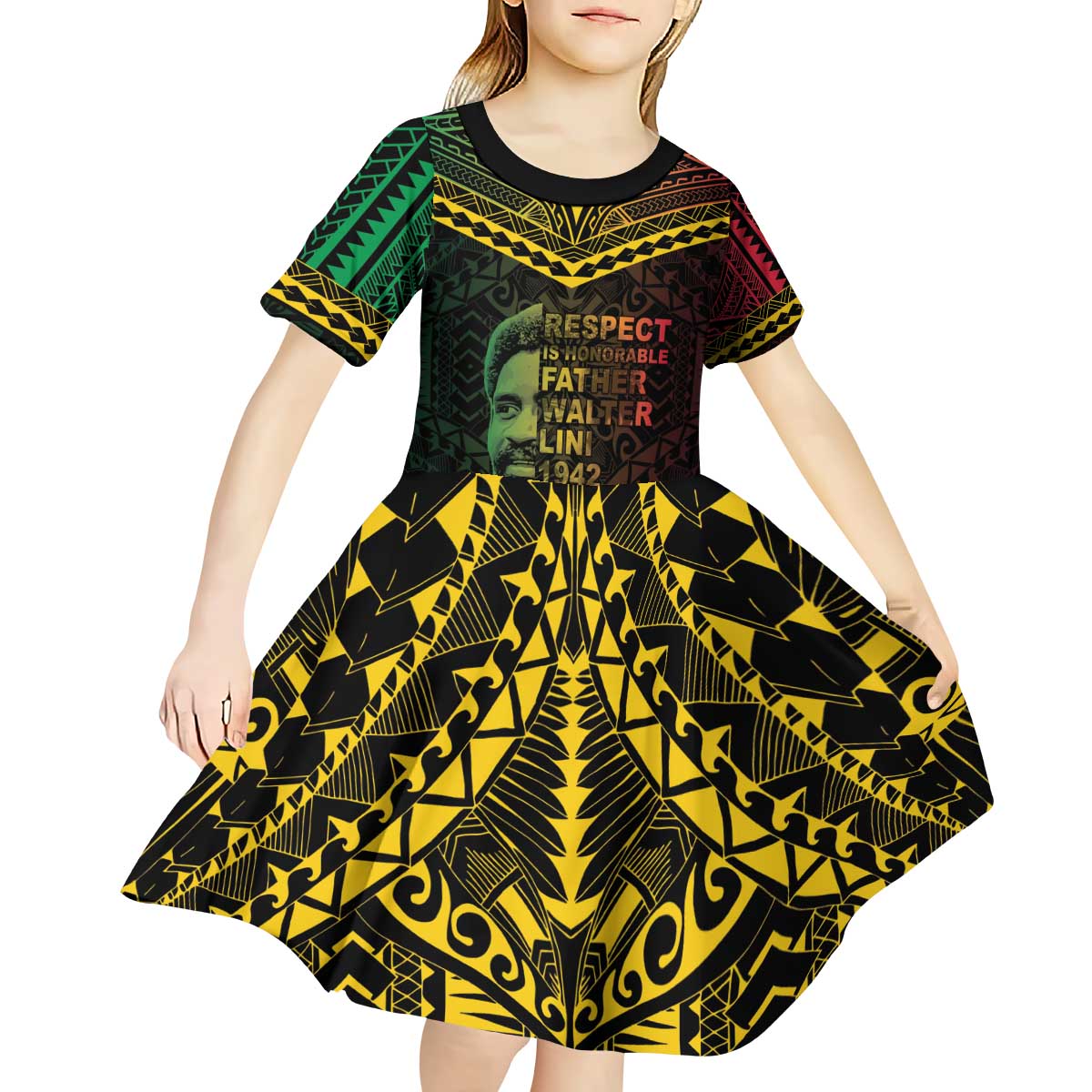 Happy Vanuatu Father Lini Day Kid Short Sleeve Dress