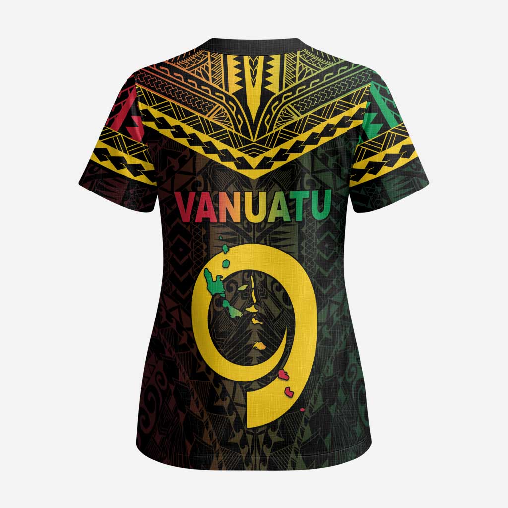 Happy Vanuatu Father Lini Day Scrub Top - Polynesian Pride