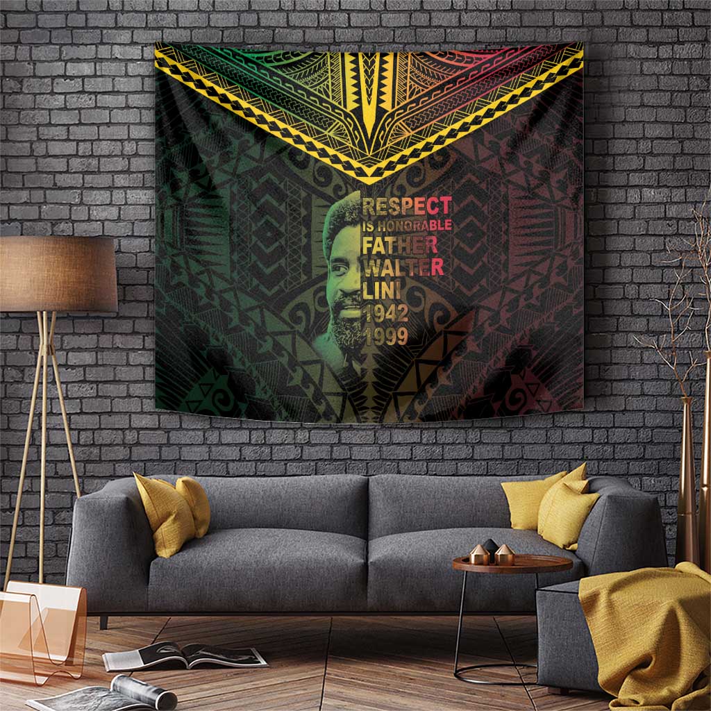 Happy Vanuatu Father Lini Day Tapestry LT05 Black - Polynesian Pride