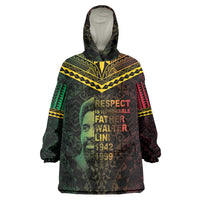 Happy Vanuatu Father Lini Day Wearable Blanket Hoodie LT05 One Size Black - Polynesian Pride
