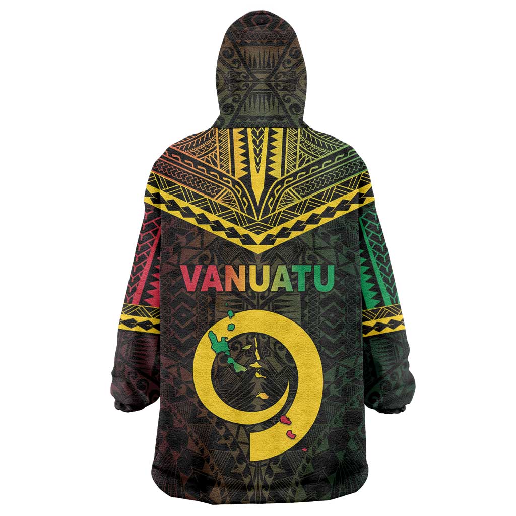 Happy Vanuatu Father Lini Day Wearable Blanket Hoodie LT05 - Polynesian Pride