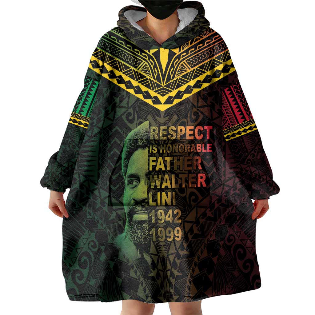 Happy Vanuatu Father Lini Day Wearable Blanket Hoodie LT05 - Polynesian Pride