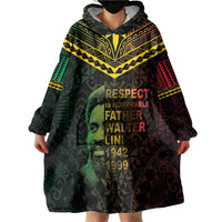 Happy Vanuatu Father Lini Day Wearable Blanket Hoodie LT05 - Polynesian Pride