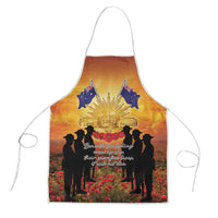 ANZAC Day Apron Remembrance Tribute Soldiers And Poppy Field LT05 Orange - Polynesian Pride