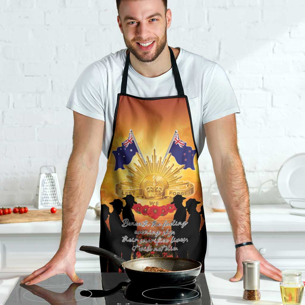 ANZAC Day Apron Remembrance Tribute Soldiers And Poppy Field LT05 - Polynesian Pride