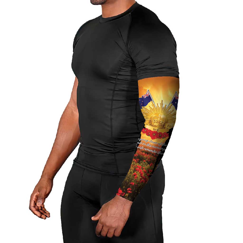 ANZAC Day Arm Sleeves Remembrance Tribute Soldiers And Poppy Field