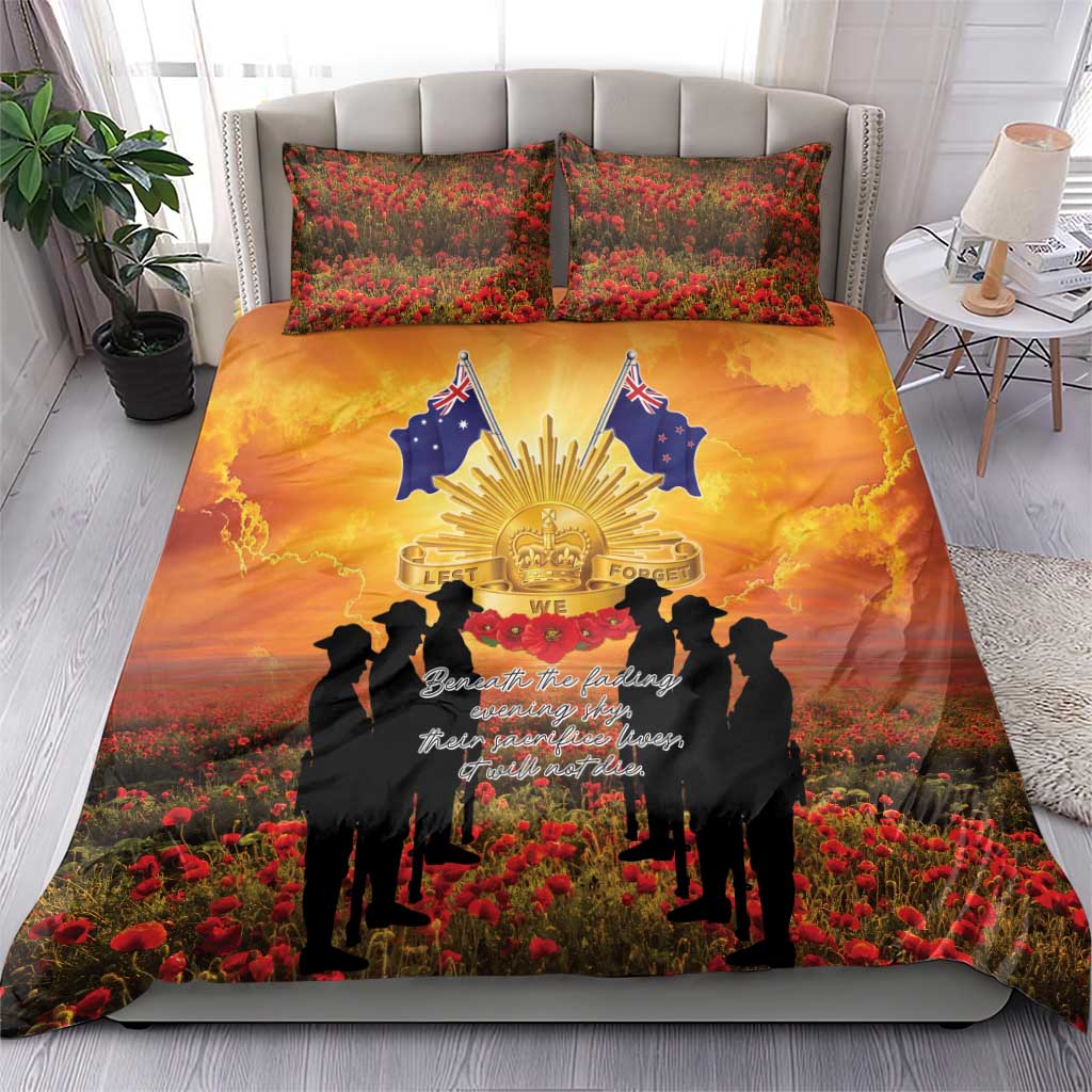 ANZAC Day Bedding Set Remembrance Tribute Soldiers And Poppy Field LT05 - Polynesian Pride