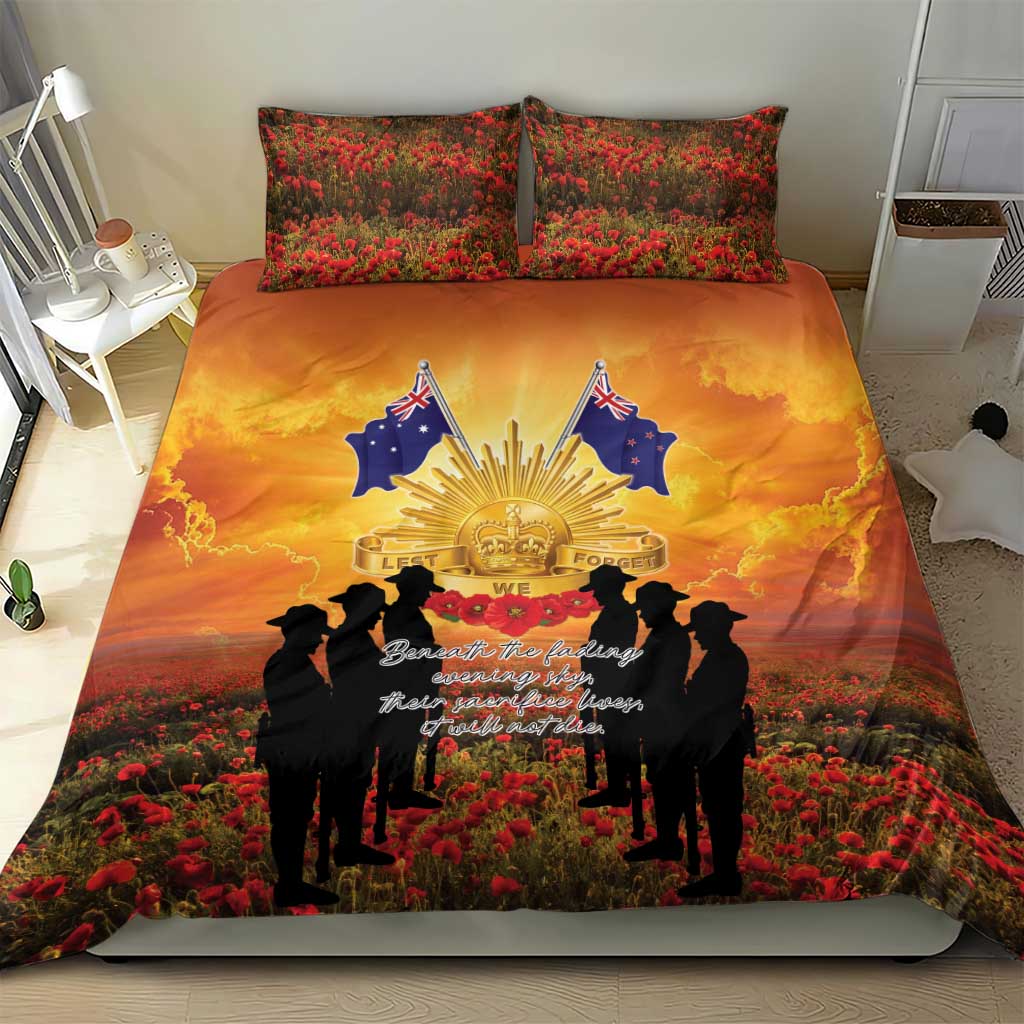 ANZAC Day Bedding Set Remembrance Tribute Soldiers And Poppy Field LT05 - Polynesian Pride