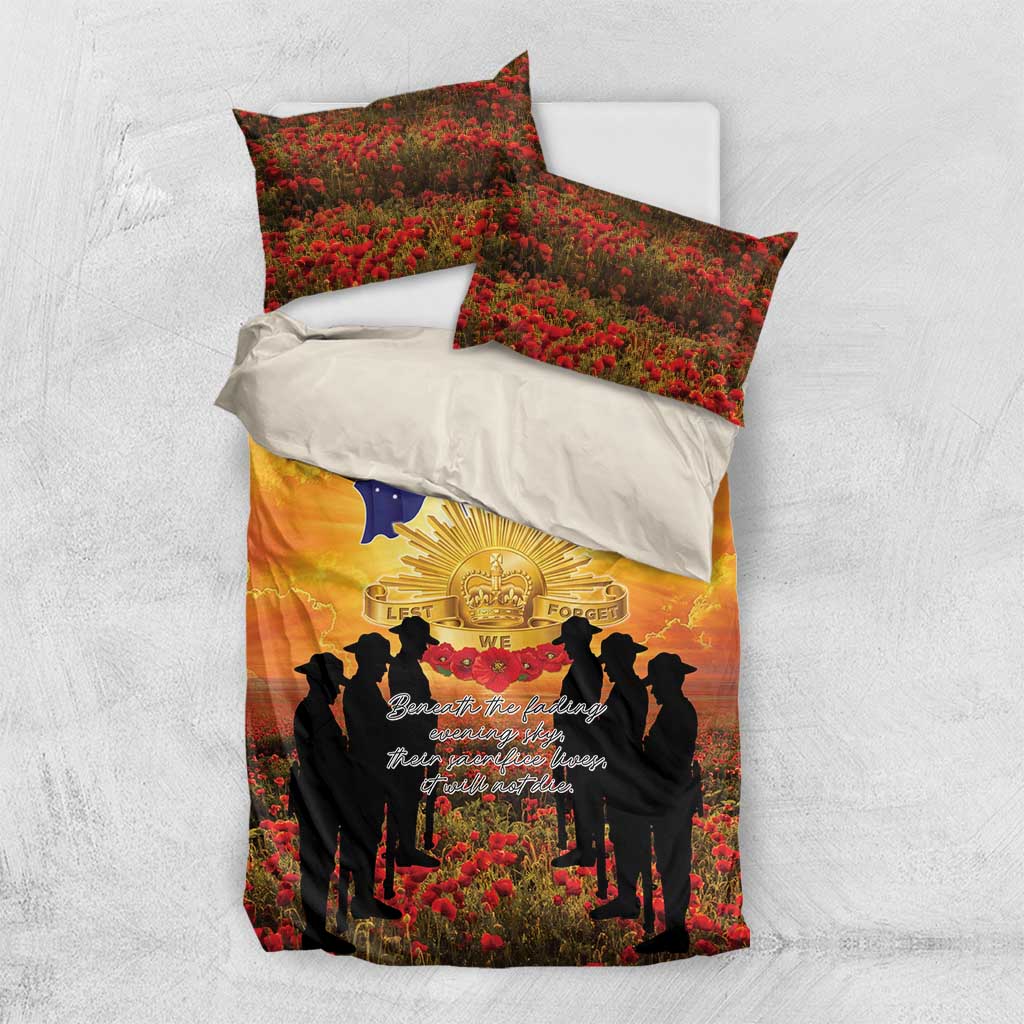 ANZAC Day Bedding Set Remembrance Tribute Soldiers And Poppy Field LT05 US Twin 172cm x 218cm Orange - Polynesian Pride