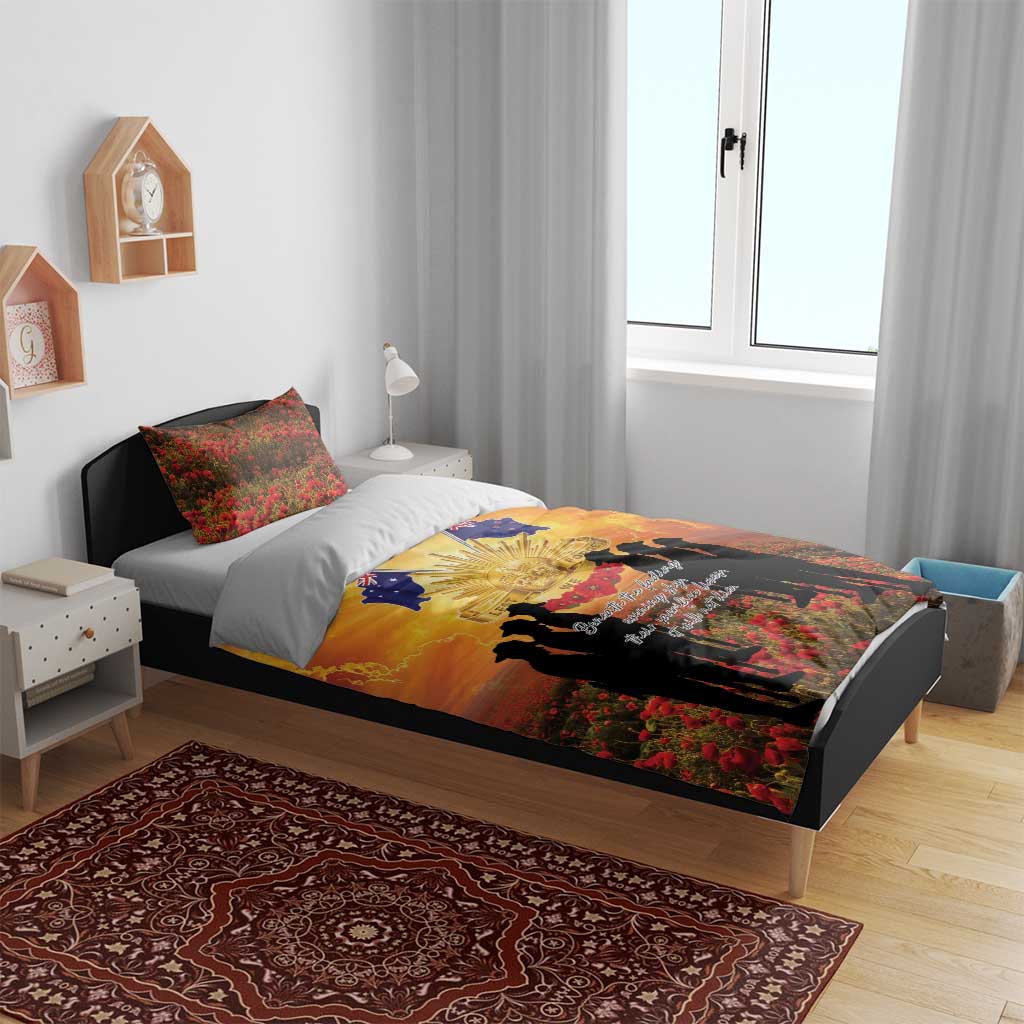 ANZAC Day Bedding Set Remembrance Tribute Soldiers And Poppy Field LT05 - Polynesian Pride