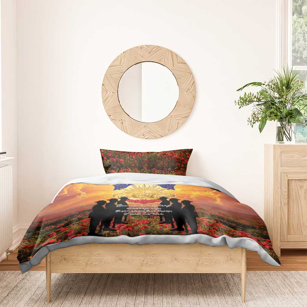ANZAC Day Bedding Set Remembrance Tribute Soldiers And Poppy Field LT05 - Polynesian Pride