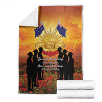 ANZAC Day Blanket Remembrance Tribute Soldiers And Poppy Field
