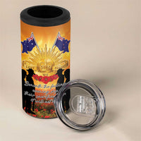 ANZAC Day 4 in 1 Can Cooler Tumbler Remembrance Tribute Soldiers And Poppy Field LT05 - Polynesian Pride