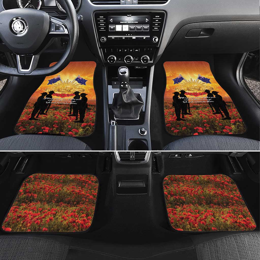 ANZAC Day Car Mats Remembrance Tribute Soldiers And Poppy Field