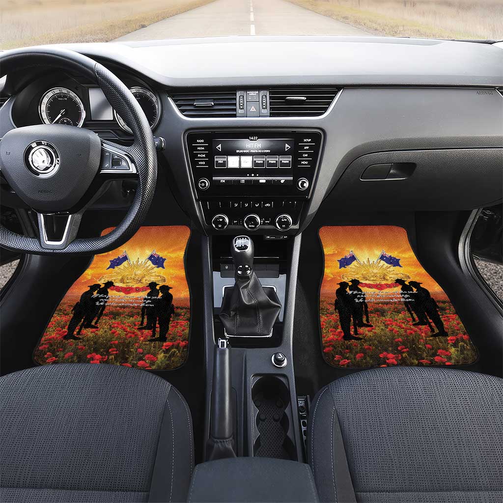 ANZAC Day Car Mats Remembrance Tribute Soldiers And Poppy Field