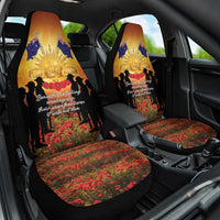 ANZAC Day Car Seat Cover Remembrance Tribute Soldiers And Poppy Field LT05 One Size Orange - Polynesian Pride