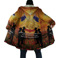ANZAC Day Cloak Remembrance Tribute Soldiers And Poppy Field