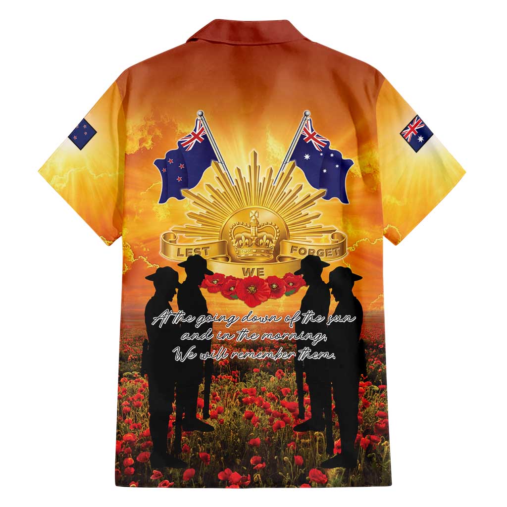 ANZAC Day Family Matching Short Sleeve Bodycon Dress and Hawaiian Shirt Remembrance Tribute Soldiers And Poppy Field LT05 - Polynesian Pride