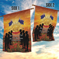 ANZAC Day Garden Flag Remembrance Tribute Soldiers And Poppy Field