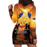 ANZAC Day Hoodie Dress Remembrance Tribute Soldiers And Poppy Field LT05 - Polynesian Pride