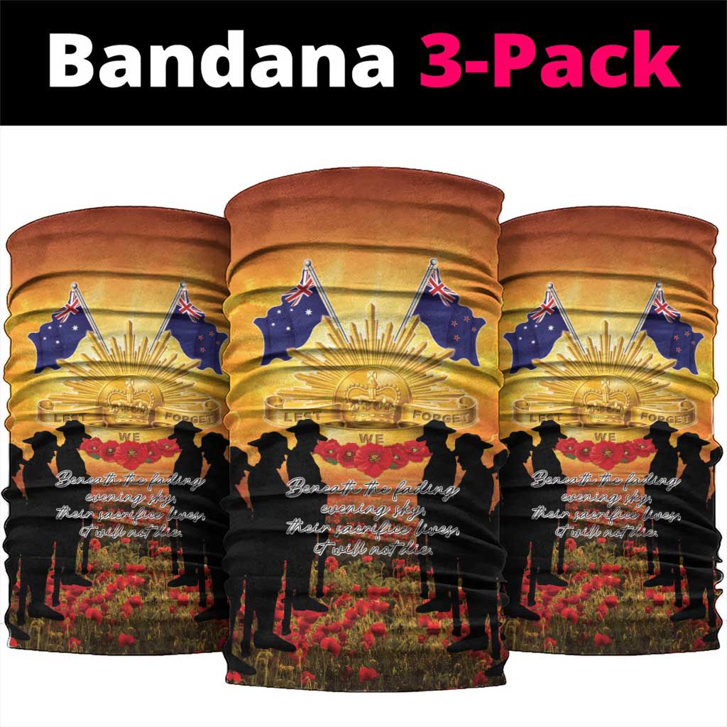 ANZAC Day Neck Gaiter Remembrance Tribute Soldiers And Poppy Field LT05 package One Size: 25*50cm Orange - Polynesian Pride
