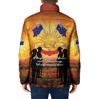 ANZAC Day Padded Jacket Remembrance Tribute Soldiers And Poppy Field LT05 - Polynesian Pride