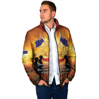 ANZAC Day Padded Jacket Remembrance Tribute Soldiers And Poppy Field LT05 - Polynesian Pride
