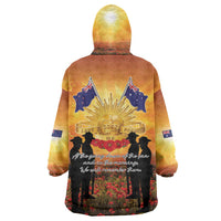 ANZAC Day Wearable Blanket Hoodie Remembrance Tribute Soldiers And Poppy Field LT05 - Polynesian Pride