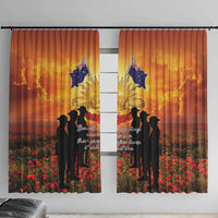 ANZAC Day Window Curtain Remembrance Tribute Soldiers And Poppy Field