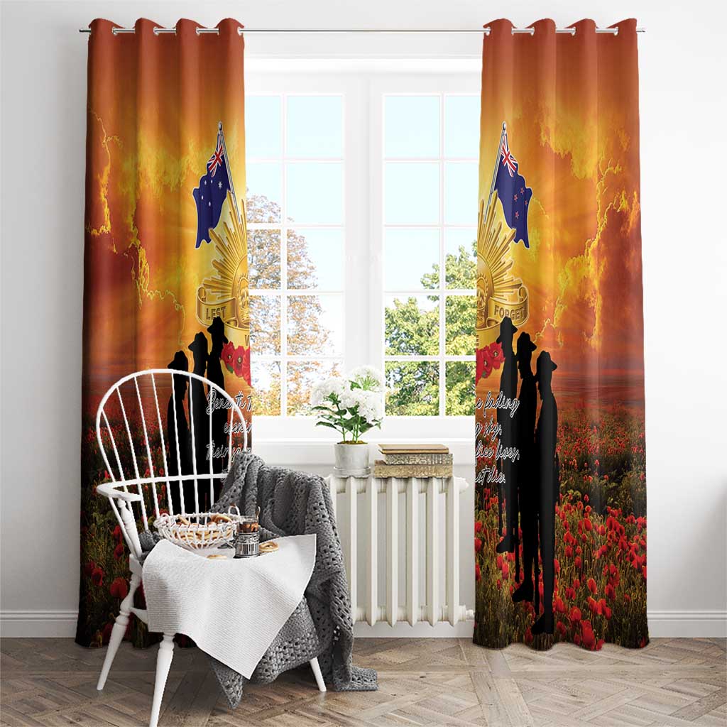 ANZAC Day Window Curtain Remembrance Tribute Soldiers And Poppy Field