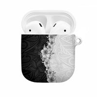 Hawaii Hibiscus Flowers AirPods Case Grayscale Polynesian Pattern LT05 Black - Polynesian Pride