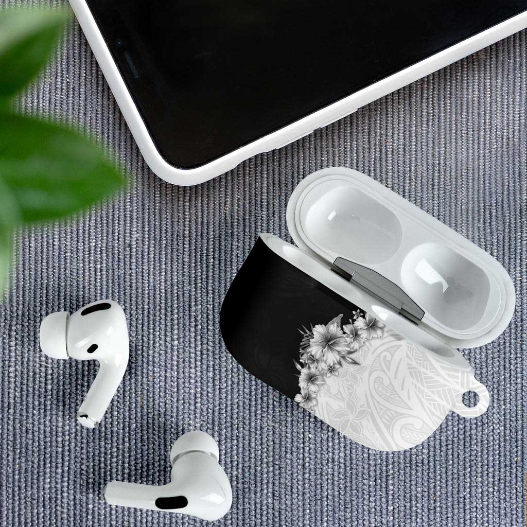 Hawaii Hibiscus Flowers AirPods Case Grayscale Polynesian Pattern LT05 - Polynesian Pride