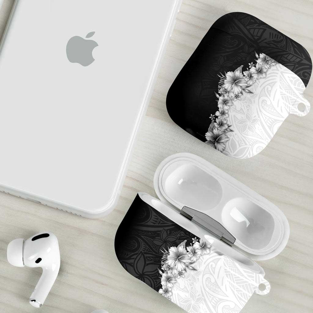 Hawaii Hibiscus Flowers AirPods Case Grayscale Polynesian Pattern LT05 - Polynesian Pride