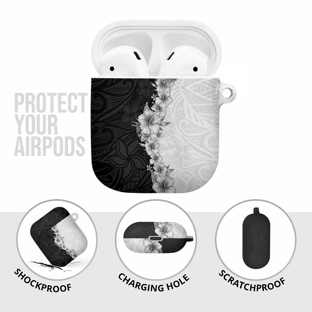 Hawaii Hibiscus Flowers AirPods Case Grayscale Polynesian Pattern LT05 - Polynesian Pride