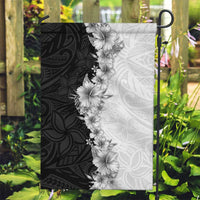 Hawaii Hibiscus Flowers Garden Flag Grayscale Polynesian Pattern