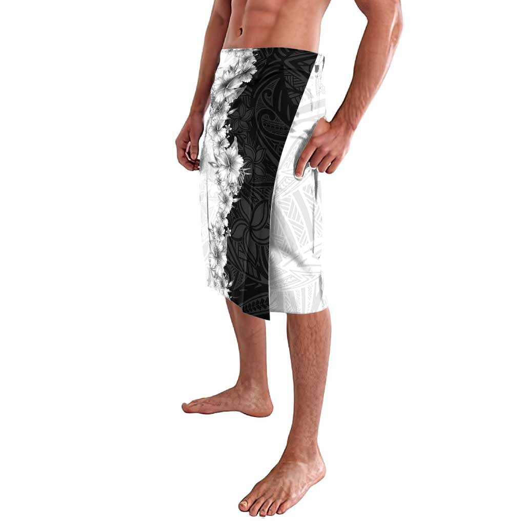 Hawaii Hibiscus Flowers Lavalava Grayscale Polynesian Pattern