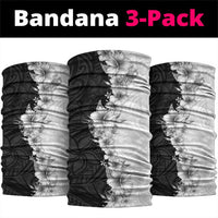 Hawaii Hibiscus Flowers Neck Gaiter Grayscale Polynesian Pattern