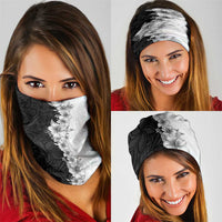 Hawaii Hibiscus Flowers Neck Gaiter Grayscale Polynesian Pattern