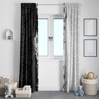 Hawaii Hibiscus Flowers Window Curtain Grayscale Polynesian Pattern LT05 - Polynesian Pride