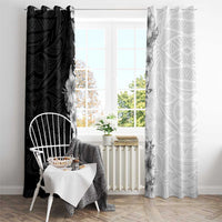 Hawaii Hibiscus Flowers Window Curtain Grayscale Polynesian Pattern LT05 - Polynesian Pride
