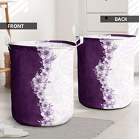 Hawaii Hibiscus Flowers Laundry Basket Purple Polynesian Pattern LT05 - Polynesian Pride