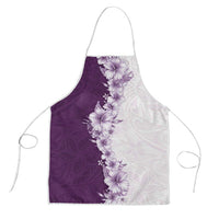 Hawaii Hibiscus Flowers Apron Purple Polynesian Pattern