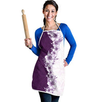 Hawaii Hibiscus Flowers Apron Purple Polynesian Pattern