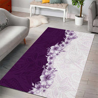 Hawaii Hibiscus Flowers Area Rug Purple Polynesian Pattern LT05 - Polynesian Pride