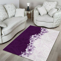 Hawaii Hibiscus Flowers Area Rug Purple Polynesian Pattern LT05 - Polynesian Pride