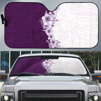 Hawaii Hibiscus Flowers Auto Sun Shade Purple Polynesian Pattern