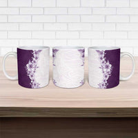 Hawaii Hibiscus Flowers Ceramic Mug Purple Polynesian Pattern